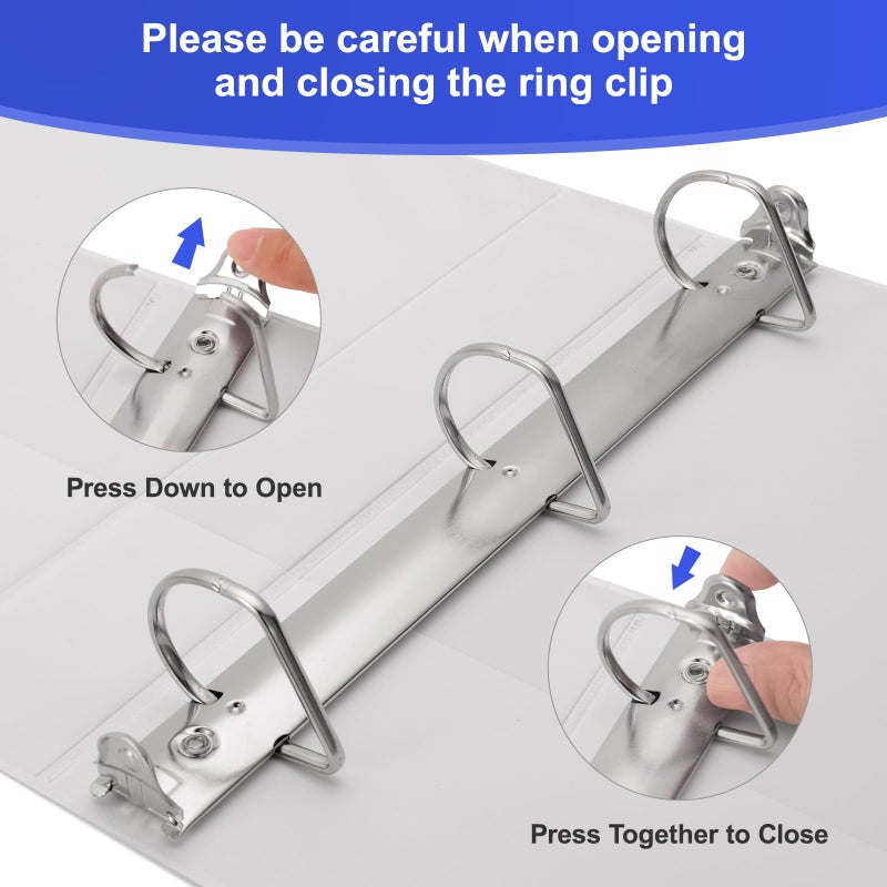 COMIX مجلد كومكس D-Ring الأساسي 1 بوصة 3 حلقات، بسماكة 2.4 مم، يحمل 225 ورقة بحجم 8.5" × 11"، 12 عبوة (أبيض) - Image 3